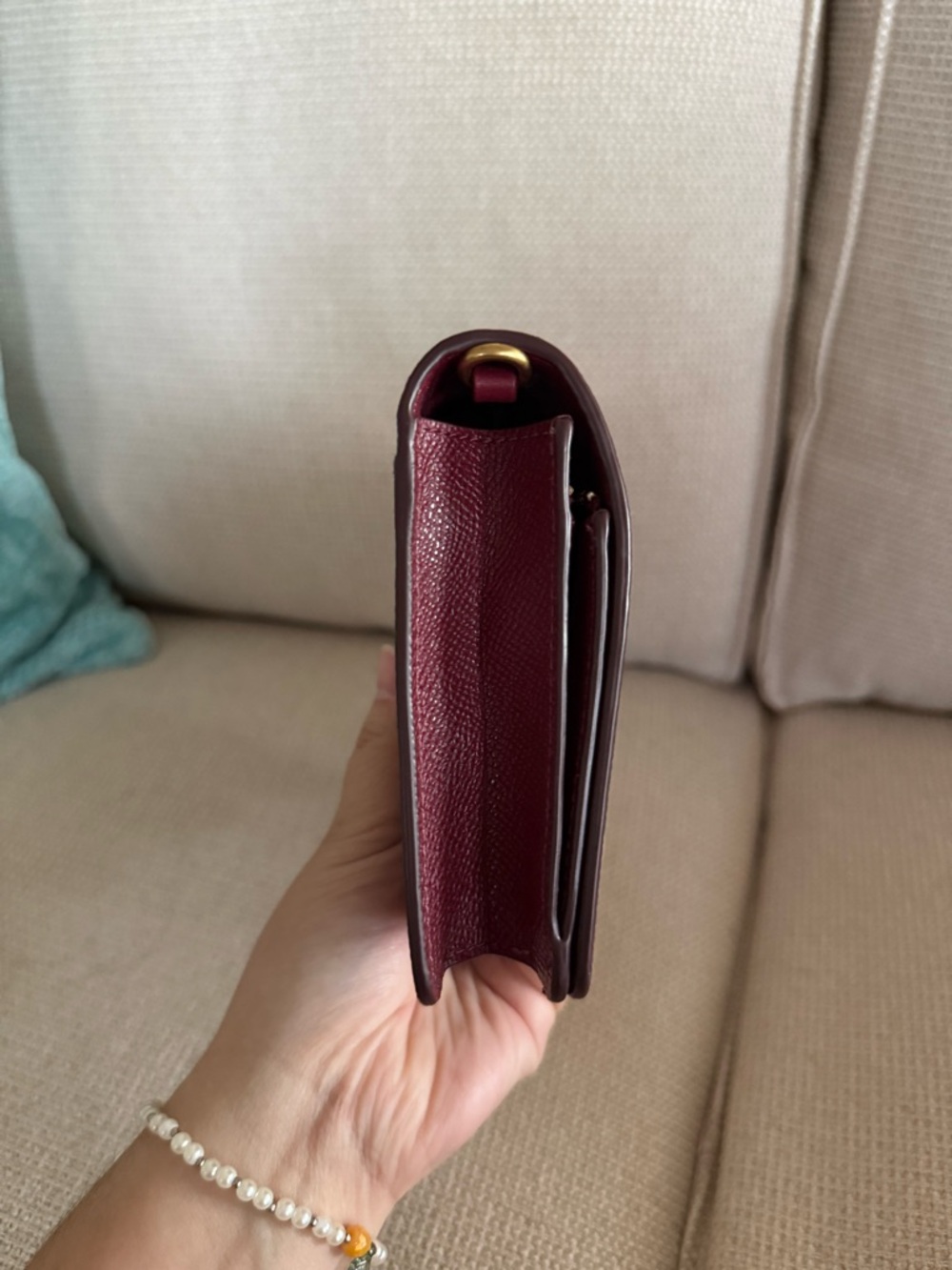 Coach Hayden Pebbled Leather Crossbody Wallet - Deep Red - Picture 7 of 8